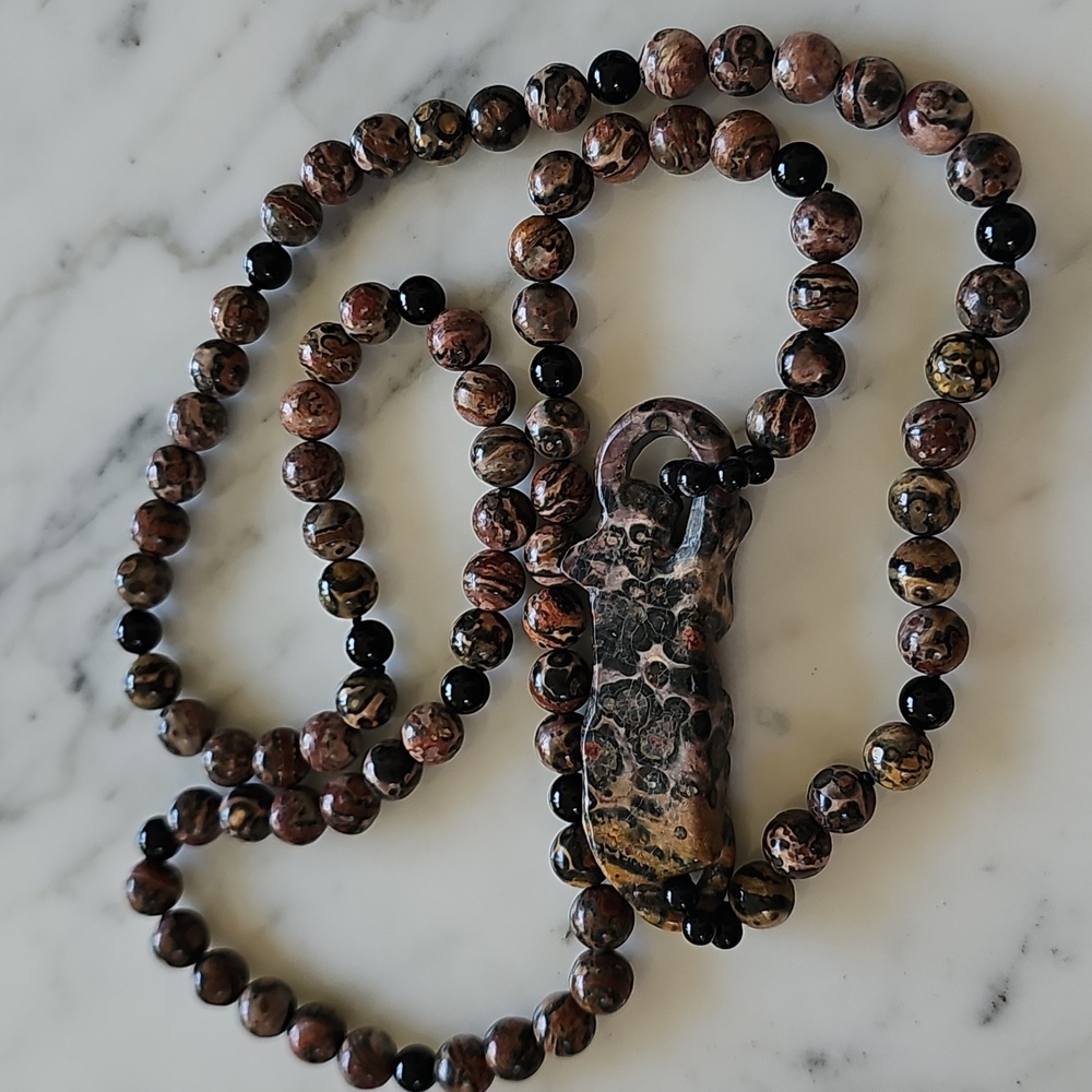 🟤HP🟤Leopard Skin Jasper Onyx Necklace - Picture 6 of 10